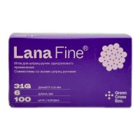 Иглы для шприц-ручки Lana-Fine 6 мм 31G №100 