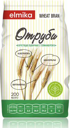 Отруби Elmika хрустящие пшеничные с топинамбуром