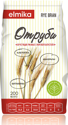 Отруби Elmika хрустящие ржаные с морской капустой