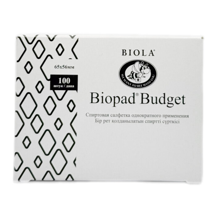 Спиртовая салфетка Biopad Budget 65х56 100 штук 