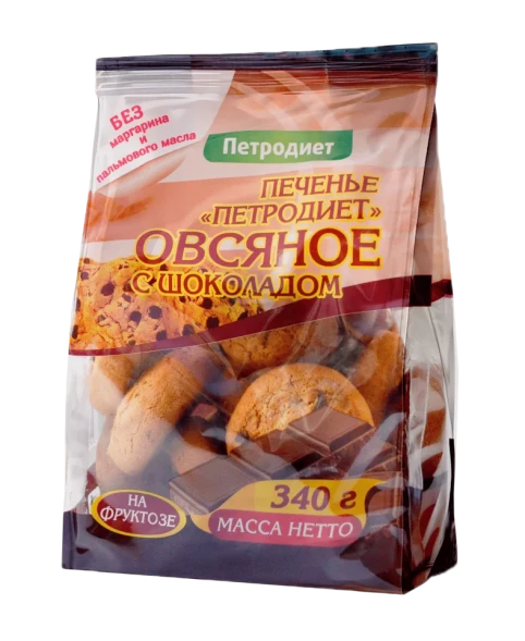 Печенье овсяное с шоколадом Петродиет на фруктозе