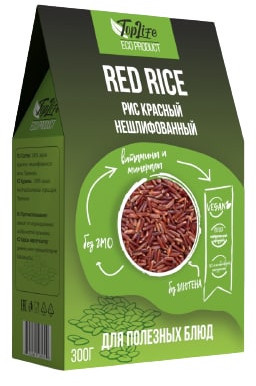 Рис "TopLife Eco Product" красный нешлифованный