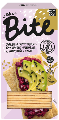 Хлебцы хрустящие "Кукурузно-Рисовые с морской солью" Байт Bite