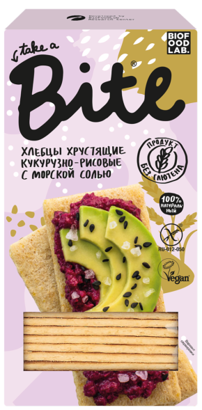 Хлебцы хрустящие "Кукурузно-Рисовые с морской солью" Байт Bite