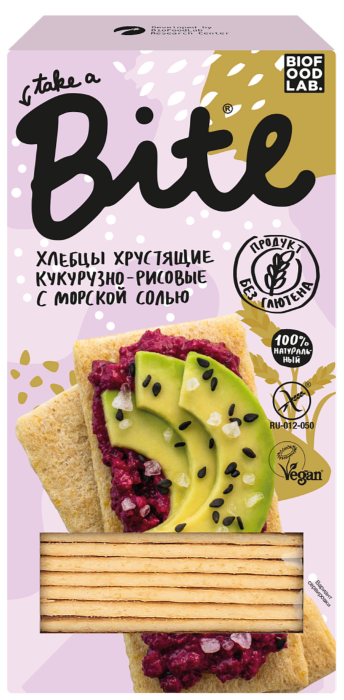 Хлебцы хрустящие "Кукурузно-Рисовые с морской солью" Байт Bite