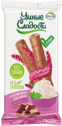 Батончики безглютеновые со "Сливочной начинкой в молочно-шоколадной глазури" Умные сладости/Di&Di