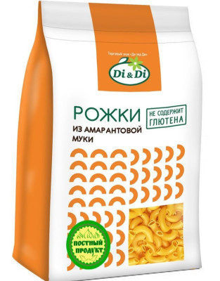 Макаронные изделия без глютена амарантовые "Рожки" Ди энд Ди/Di&amp;Di