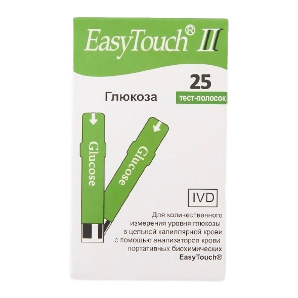 Тест-полоски глюкоза Easy Touch GCHb № 25