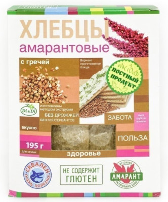 Хлебцы амарантовые "С гречей"  Ди энд Ди/ Di&amp;Di