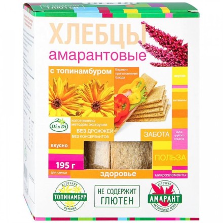 Хлебцы амарантовые "С топинамбуром" Ди энд Ди/ Di&Di