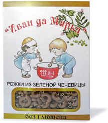 Макароны "Иван да Марья" рожки из зеленой чечевицы