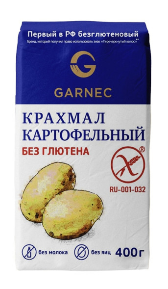 Крахмал картофельный без глютена Гарнец