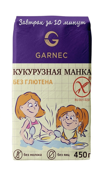 Кукурузная манка (каша) без глютена Гарнец 