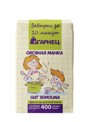 Овсяная манка (каша) без глютена Гарнец 