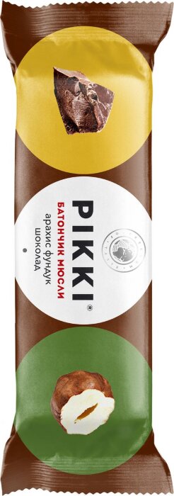 Батончики мюсли орехово-фруктовые "Арахис, фундук" Пики/Pikki