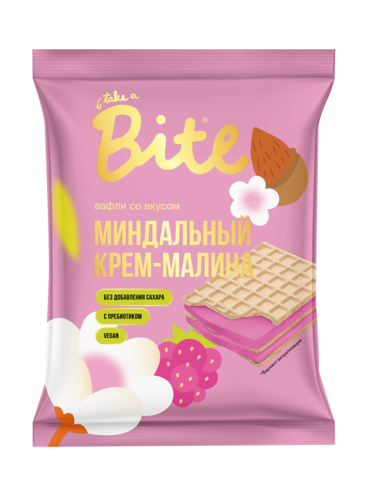 Вафли без сахара "Миндальный крем Малина" Bite