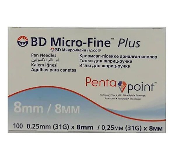 Иглы для шприц-ручки BD Micro-Fine Plus Penta Point 8 мм 30G №100 ...