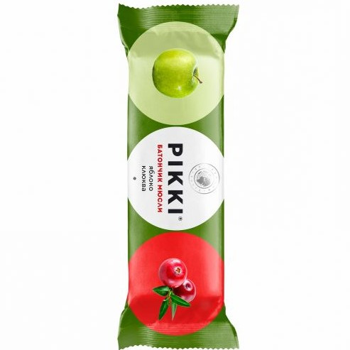 Батончики мюсли орехово-фруктовые "Яблоко, клюква" Пики/Pikki