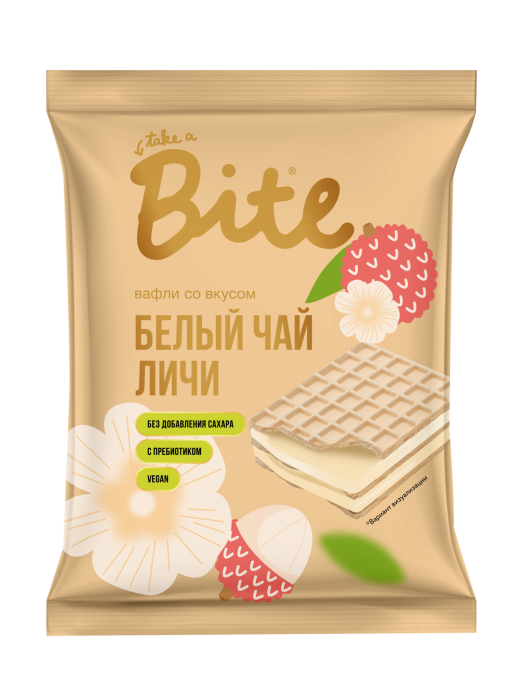 Вафли без сахара "Белый чай личи" Bite 