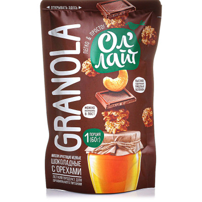 Мюсли хрустящие медовые "Шоколад с орехами" Ол' Лайт/Ol' Light