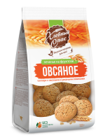 Печенье овсяное "Хлебный спас" чипперс с овсяными и ржаными хлопьями