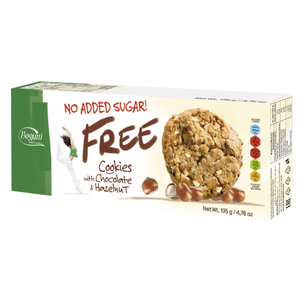 Печенье без сахара "Bogutti" с шоколадной крошкой и фундуком