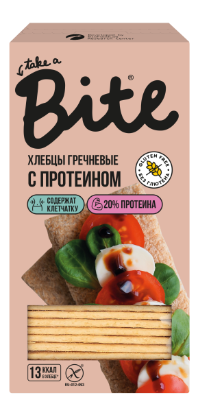 Хлебцы безглютеновые с протеином "Гречневые" Байт Bite