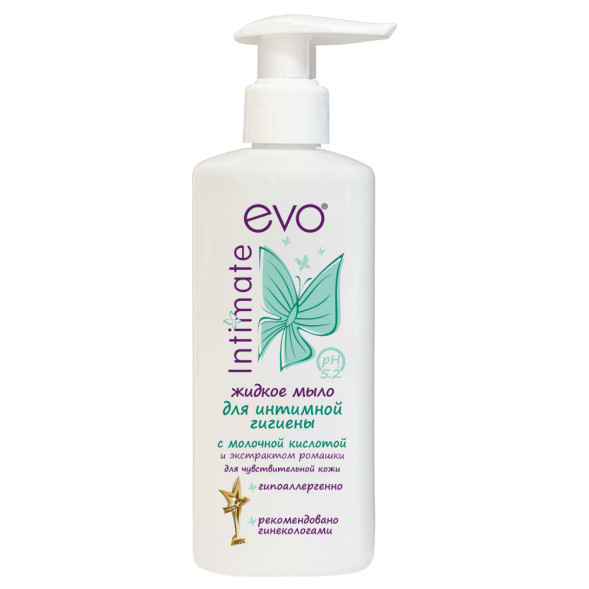 Жидкое мыло для интимной гигиены EVO для чувствительной кожи, 200 мл