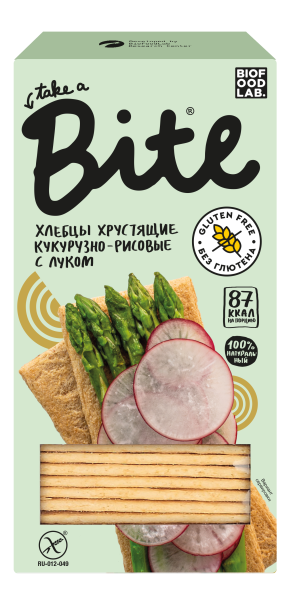Хлебцы хрустящие "Кукурузно-Рисовые с луком" Байт Bite