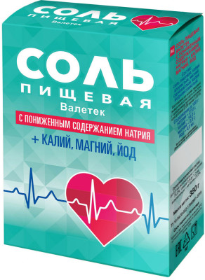 Соль пищевая "Валетек" с пониженным содержанием натрия