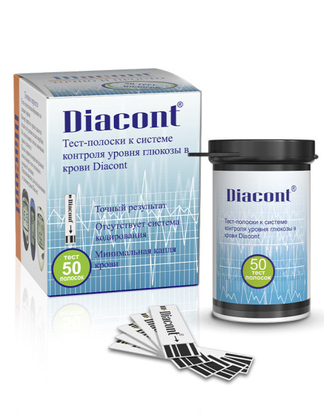 Тест-полоски Диаконт Коннект Diacont Connect №50