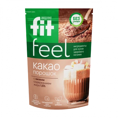 Какао порошок с низким содержанием жира Fit Feel FitParad
