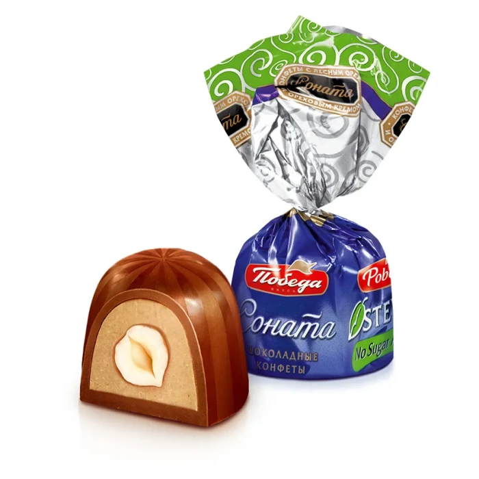 Конфеты шоколадные "Соната" с лесным орехом Победа вкуса без добавления сахара, 05 кг 0120