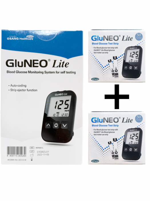 Комплект Глюкометр OSANG GluNEO + 2 упаковки ТП №50, шт