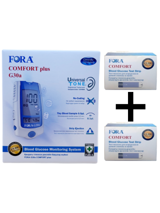 Комплект Глюкометр Fora +2 упаковки ТП №50, шт