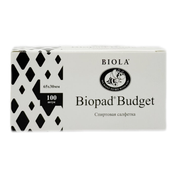 Спиртовая салфетка Biopad Budget 65х30 100 штук