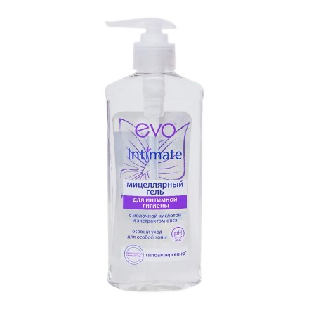 Гель мицеллярный для интимной гигиены EVO Intimate с молочной кислотой и экстрактом овса