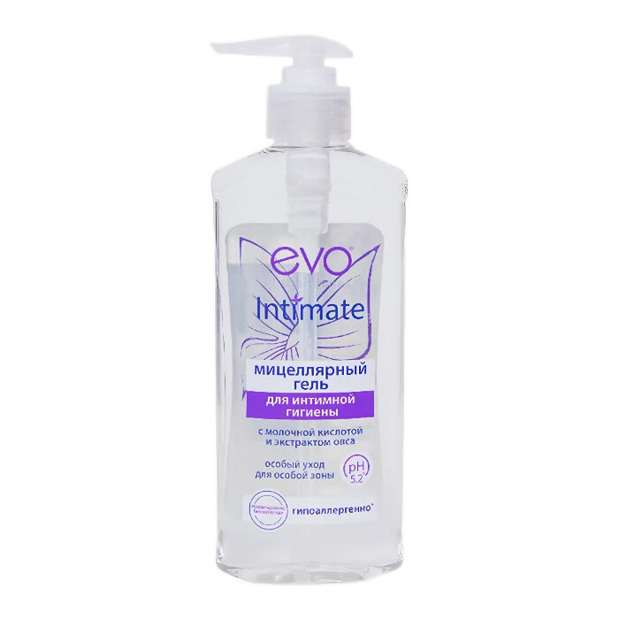 Гель мицеллярный для интимной гигиены EVO Intimate с молочной кислотой и экстрактом овса