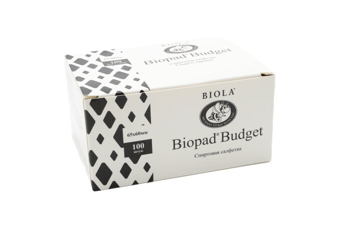 Спиртовая салфетка Biopad Budget 65х60 100 штук