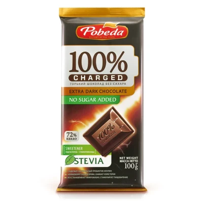 Шоколад горький Победа вкуса Чаржед без добавление сахара 72% какао 1103 