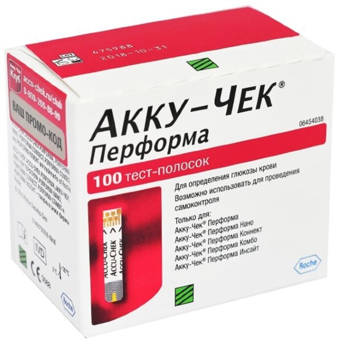 Тест-полоска Аккучек-Чек Перформа №100