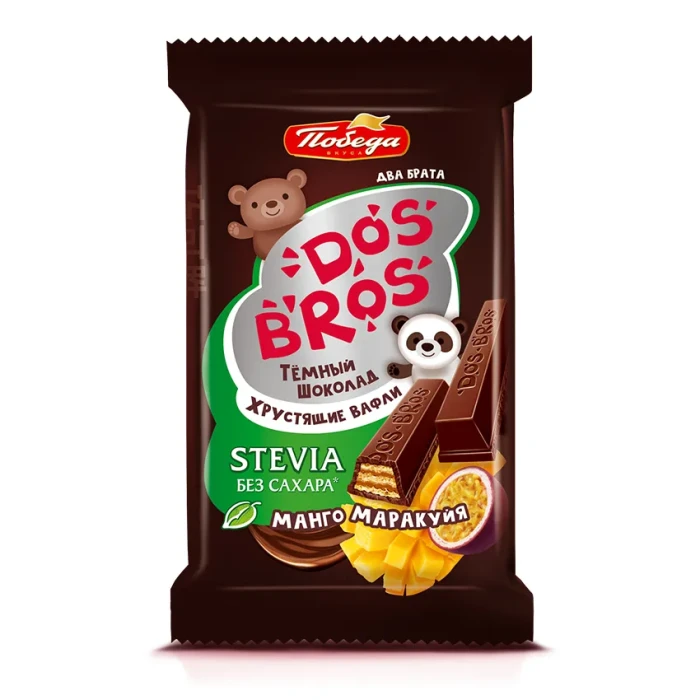 Шоколад молочный "Dos Bros" Победа с хрустящей вафлей манго-маракуйя 1560