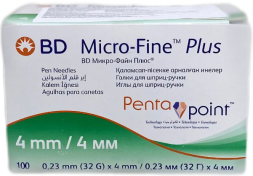 Иглы для шприц-ручки BD Micro-Fine Plus Penta Point  4 мм 32G №100 1