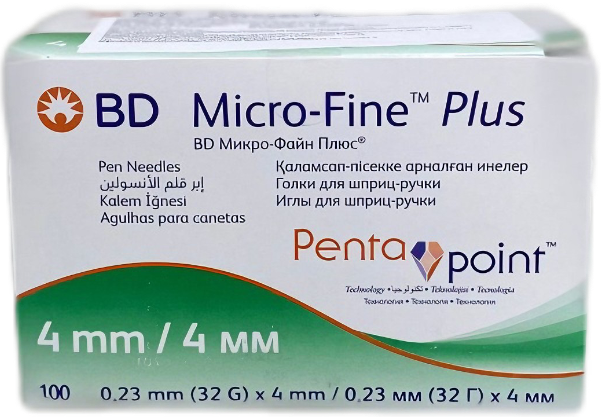 Иглы для шприц-ручки BD Micro-Fine Plus Penta Point  4 мм 32G №100 1