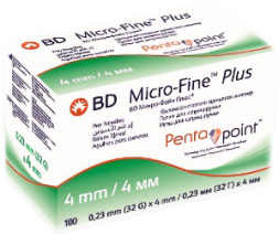 Иглы для шприц-ручки BD Micro-Fine Plus Penta Point  4 мм 32G №100 1